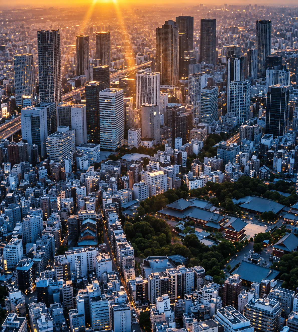 夜の都市の眺望