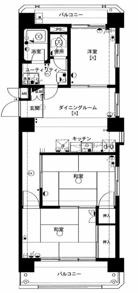 グレイス三軒茶屋 間取り図（リフォーム前）
