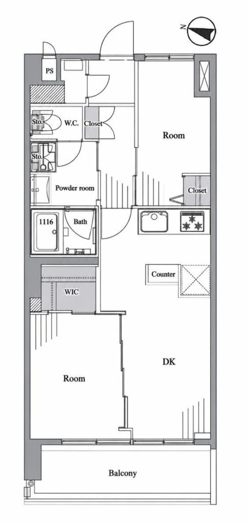 日商岩井第2方南町マンション 間取り図（リフォーム前）