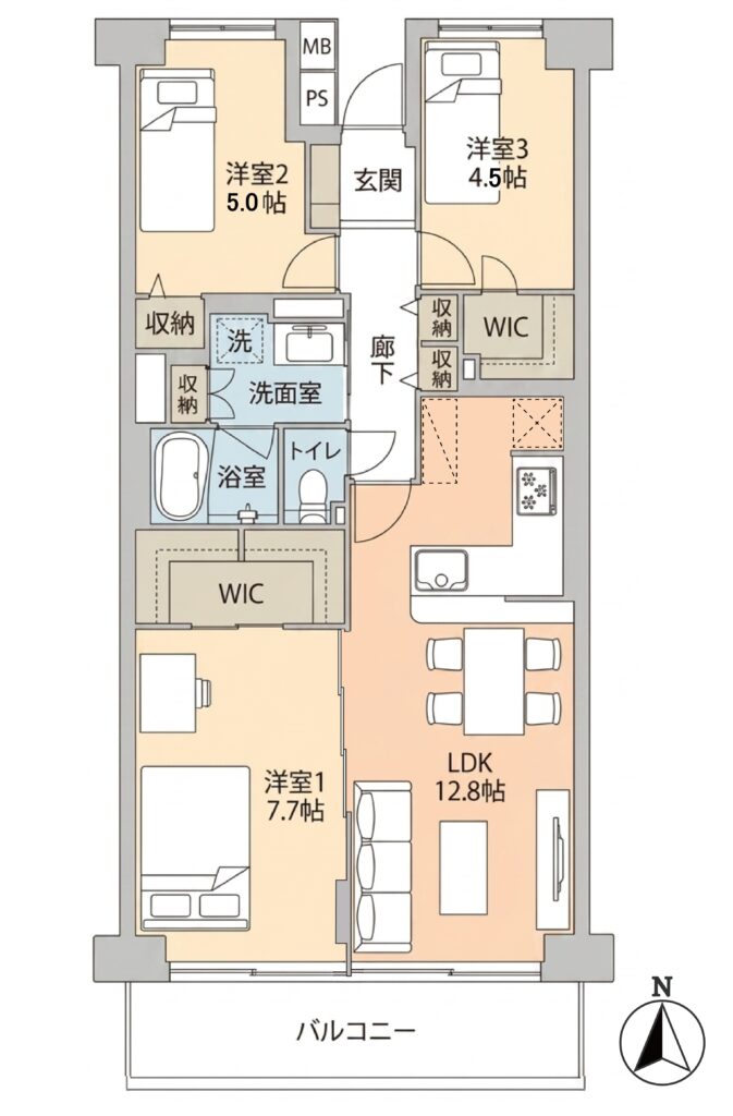 ハイラーク木場 間取り図（リフォーム後）
