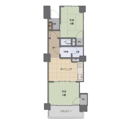 武蔵小山フラワーマンション 間取り図（リフォーム前）