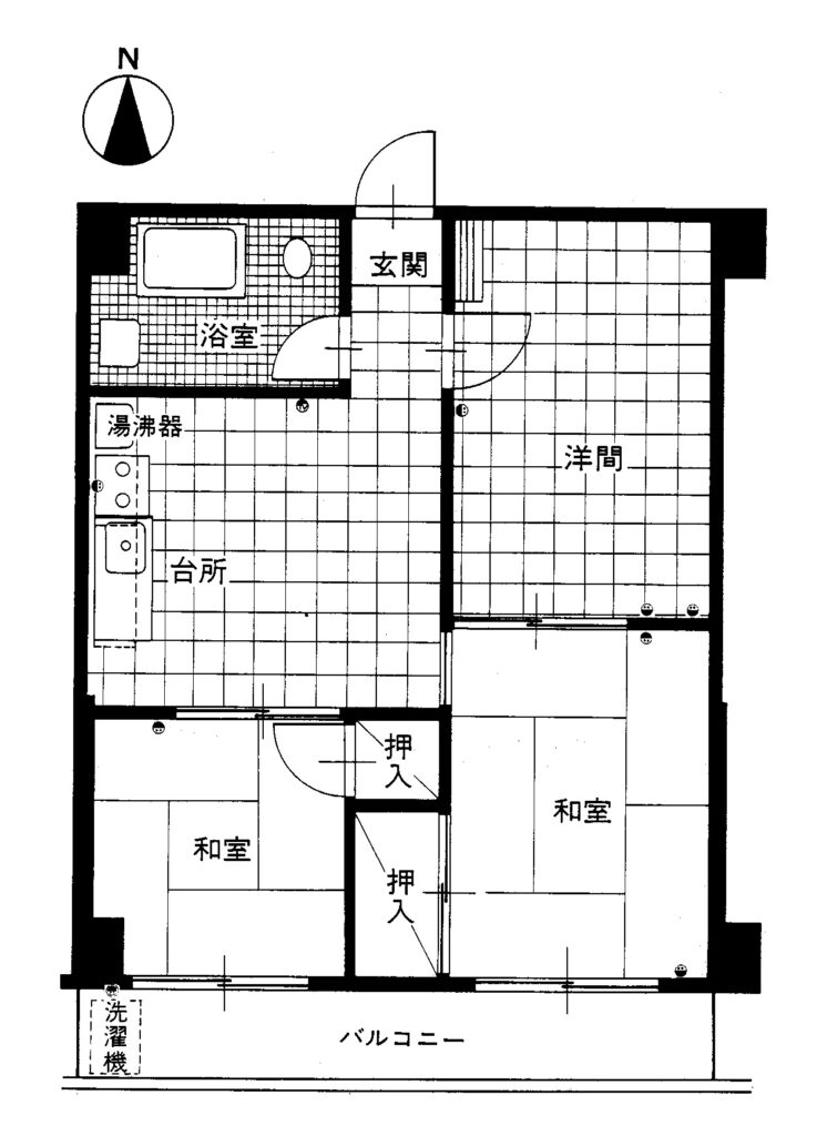 サンハイツ藤ヶ丘 間取り図（リフォーム前）