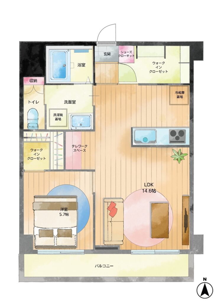 サンハイツ藤ヶ丘 間取り図（リフォーム後）