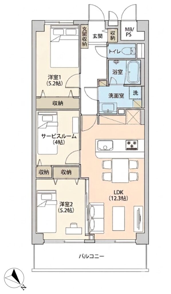 ニューライフマンション木場 間取り図（リフォーム後）