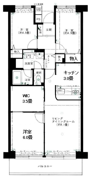 ハイラーク木場 間取り図（リフォーム前）
