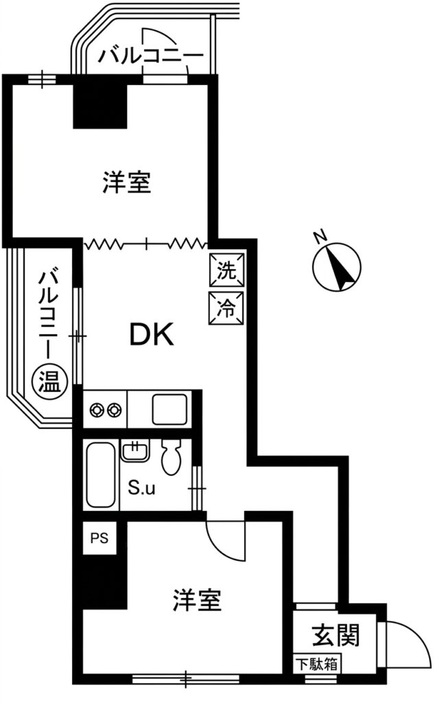ジャルダン根岸 間取り図（リフォーム前）
